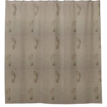 Footprints In The Sand Shower Curtain by Jagged_designs at Zazzle