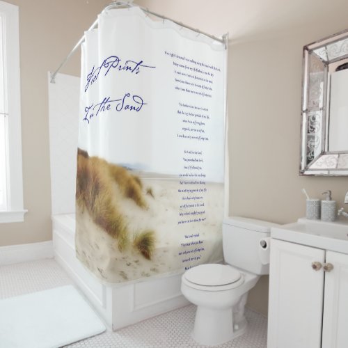 footprints in the sand shower curtain