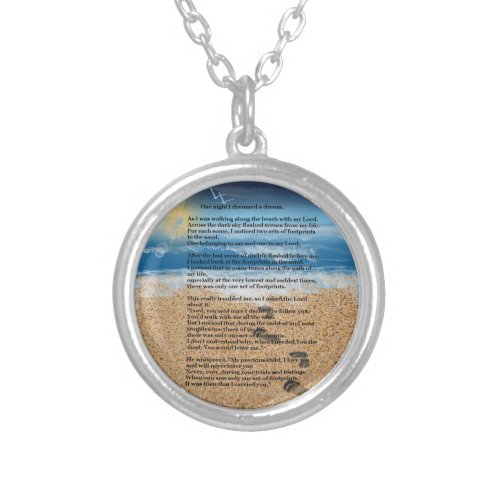 Footprints in the Sand Silver Plated Necklace