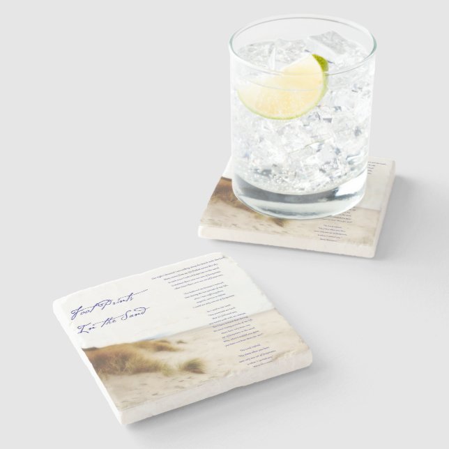 footprints in the sand stone coaster (Side)