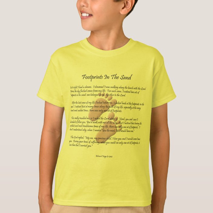 footprints in the sand t shirt