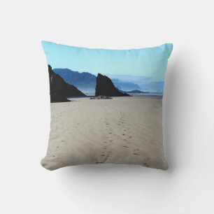 Footprints In The Sand Throw Pillow