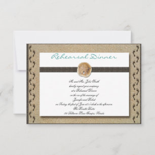 Footprints in the Sand Wedding Rehearsal Invitation