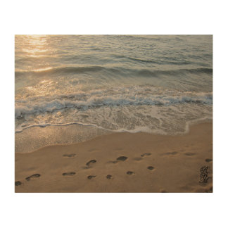 Footprints in the Sand Wood Wall Art