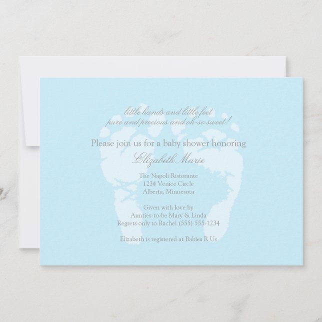 Footprints Invitation or Announcement (Front)