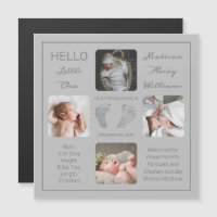 Footprints Magnetic Photo Birth Announcement