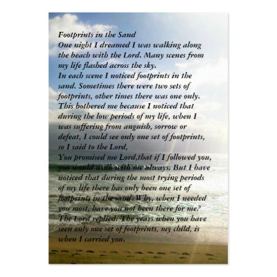 Footprints Grave Sympathy Memorial Remembrance Wallet card Footprints Grave Sympathy Memorial Remembrance Wallet card