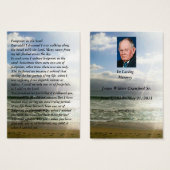 Footprints Memorial Prayer Card (Front & Back)