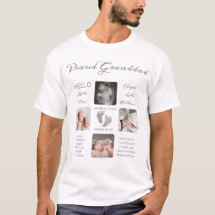 Footprints Multiple Photo Birth Keepsake Granddad T-Shirt