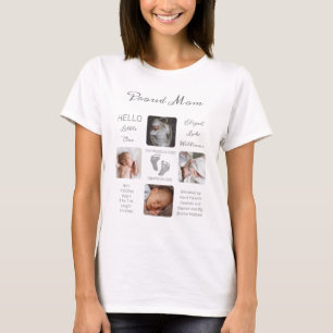 Footprints Multiple Photo Birth Keepsake Mom T-Shirt