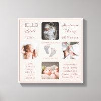 Footprints Multiple Photo Blush Birth Keepsake