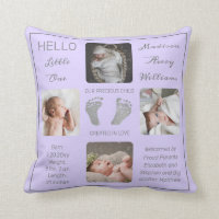 Footprints Multiple Photo Lavender Birth Keepsake