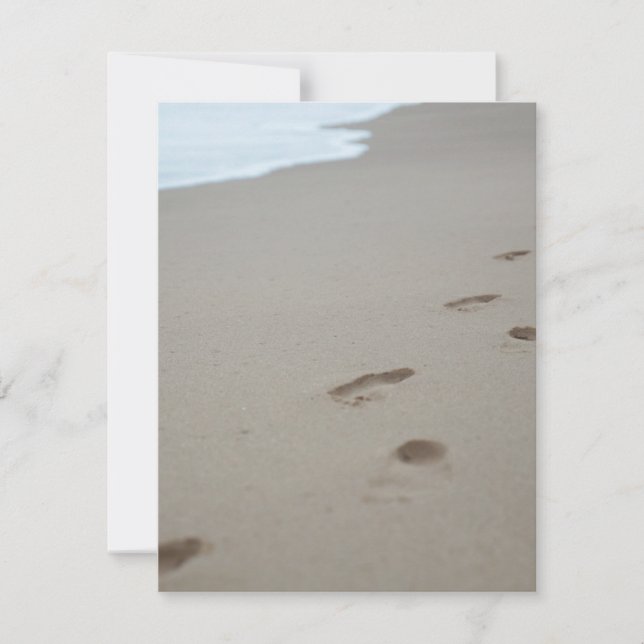 Footprints on a Mozambiqan beach Note Card (Front)