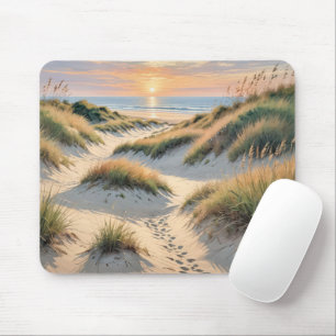 Footprints On Beach Dune Mouse Pad