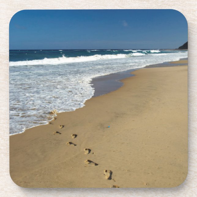Footprints On Beach, Mabibi, Thongaland Drink Coaster (Front)