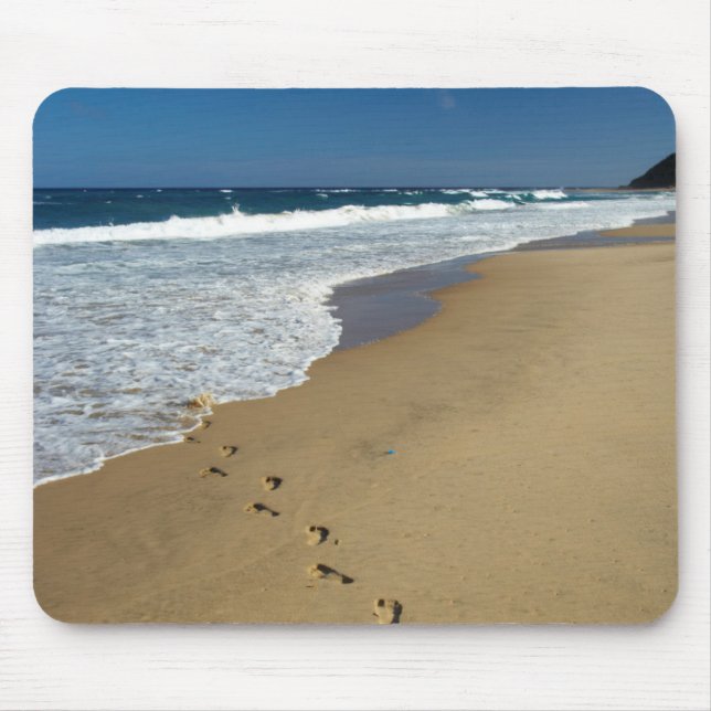 Footprints On Beach, Mabibi, Thongaland Mouse Pad (Front)