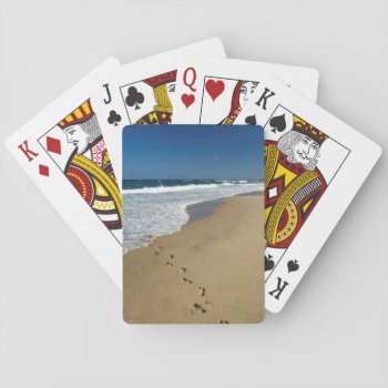 Footprints On Beach  Mabibi  Thongaland Playing Cards by tothebeach at Zazzle