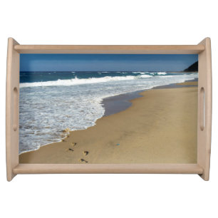 Footprints On Beach, Mabibi, Thongaland Serving Tray