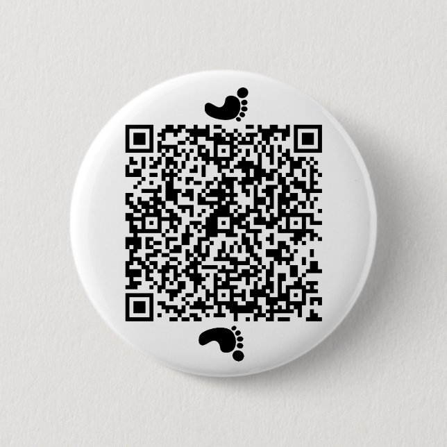 Footprints on Moon Pinback Button (Front)