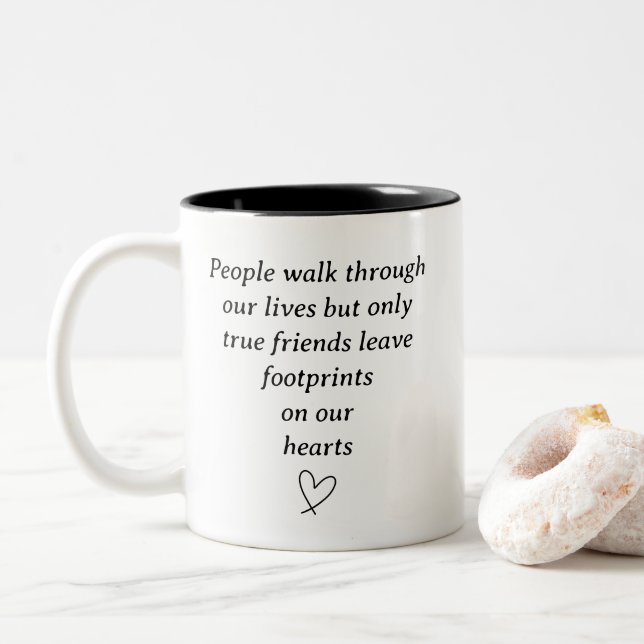 Footprints on Our Hearts Two-Tone Coffee Mug (With Donut)