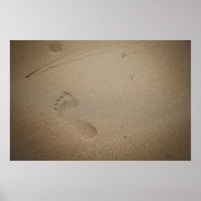 Footprints on sand poster (Front)