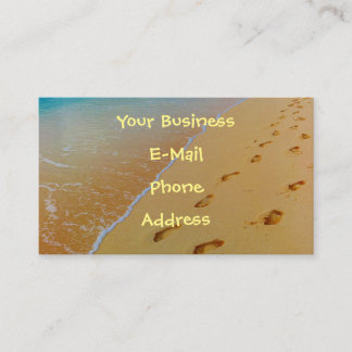 Footprints on Sandy Tropical Beach Shore Business Card