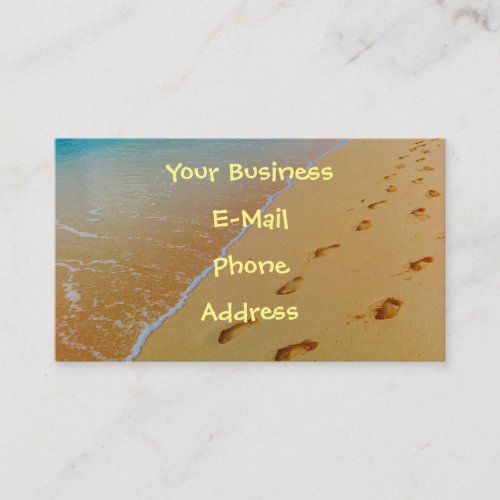 Footprints on Sandy Tropical Beach Shore Business Card