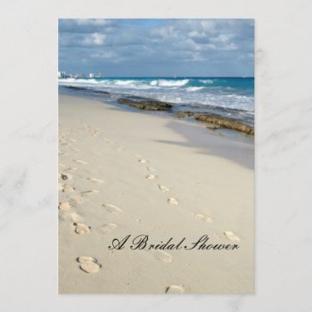 Footprints On The Beach Bridal Shower Invitations by camerabag at Zazzle