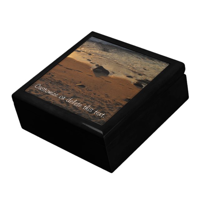Footprints on the Beach; Customizable Gift Box (Side)