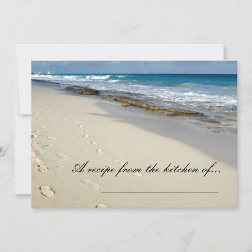 Footprints on the beach recipe cards