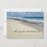 Footprints On The  Beach Recipe Cards at Zazzle