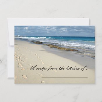 Footprints On The  Beach Recipe Cards by camerabag at Zazzle