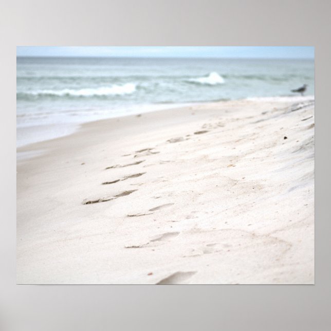 Footprints on the Beach Sand 16x20 Poster Print (Front)