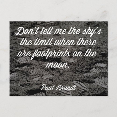 Footprints On The Moon Quote Postcard