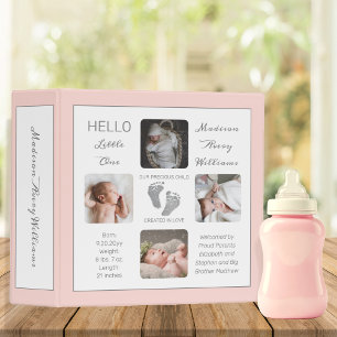 Footprints Photo Album Blush Birth Keepsake 3 Ring Binder