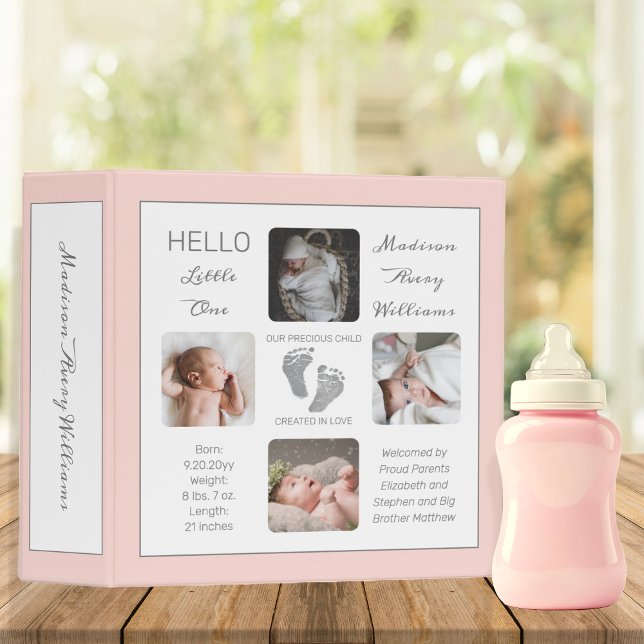 Footprints Photo Album Blush Birth Keepsake 3 Ring Binder (Baby Footprints Photo Album Blush Birth Keepsake 3 Ring Binder)