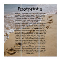 Footprints Prayer Biblical Sand Canvas Wall Art