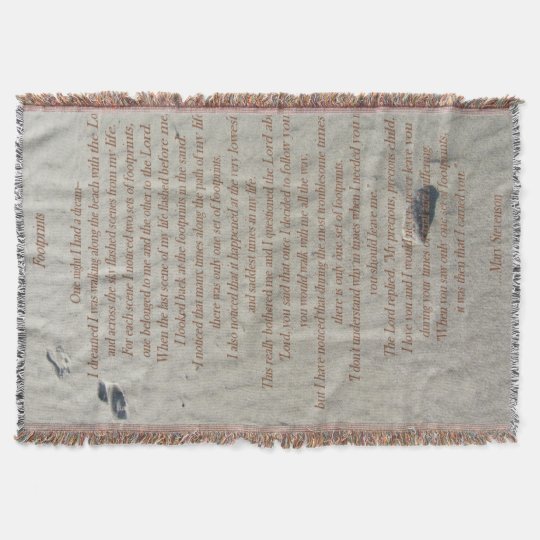 footprints throw blanket