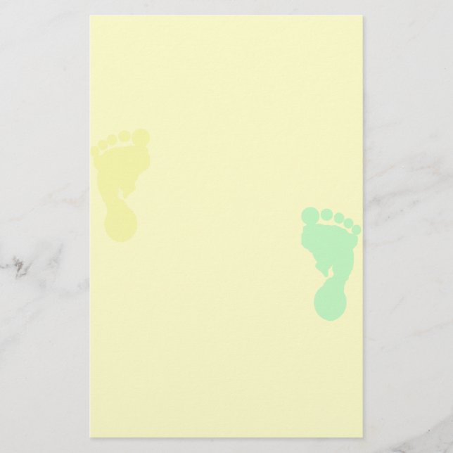 Footprints (Yellow and Green) Stationery (Front)