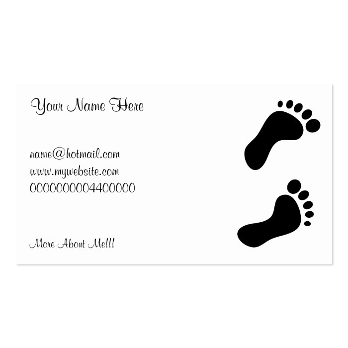 Footprints, Your Name Here, Business Card