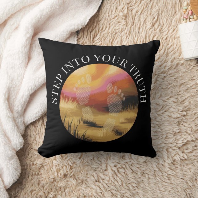 Footsteps Throw Pillow (Blanket)
