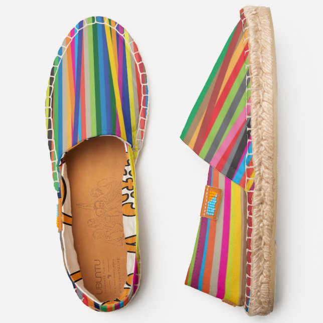  Footwear Espadrilles - Elastic Bands Stripes (Side)