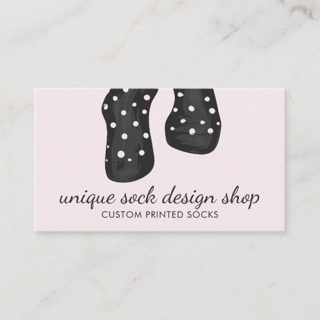 Footwear Girly Polka Dots Sock Business Card