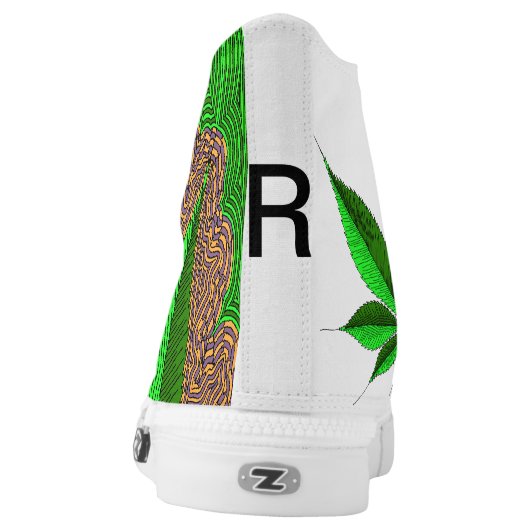 Footwear with hemp leaf 1 (Left Shoe Back)