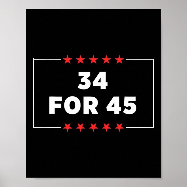 For 45 Trump Convicted  Poster (Front)