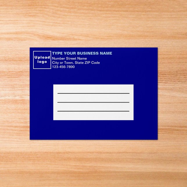 For A7 Card Size Blue Business Envelope (Your business name, logo, address and phone number on blue envelope for A7 size card.)