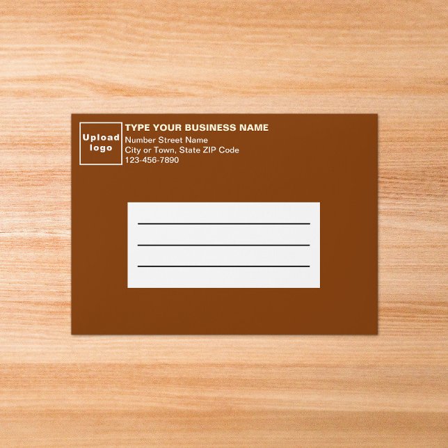 For A7 Card Size Brown Business Envelope (Your business name, logo, address and phone number on brown envelope for A7 size card.)