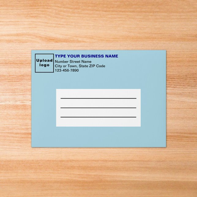 For A7 Card Size Light Blue Business Envelope (Your business name, logo, address and phone number on light blue envelope for A7 size card.)