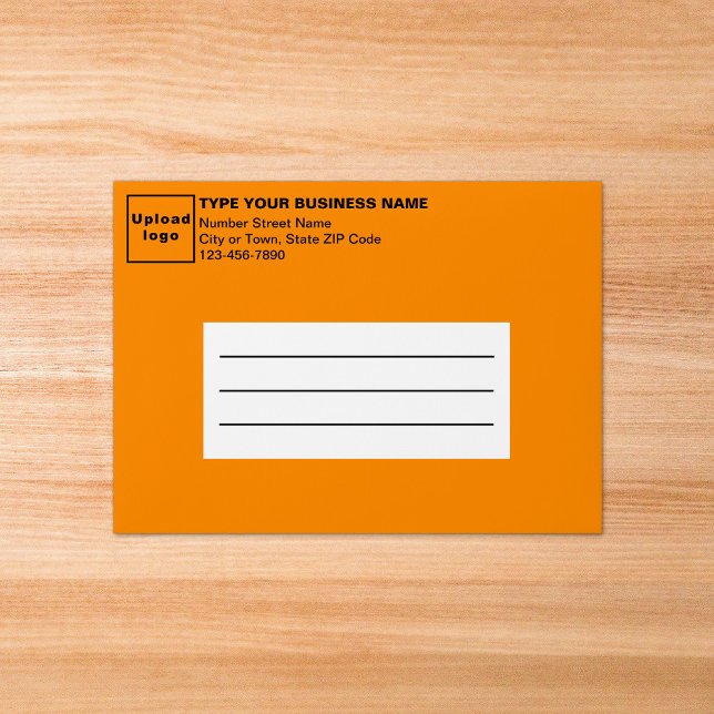 For A7 Card Size Orange Business Envelope (Your business name, logo, address and phone number on orange color envelope for A7 size card.)