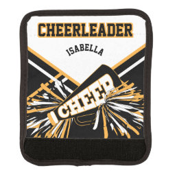For a Cheerleader - Black, White &amp; Gold Luggage Handle Wrap